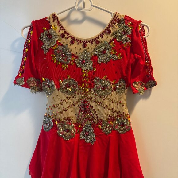 Red Ice Figure Skating Competition Dress NWT Size 10/12 - Picture 4 of 9
